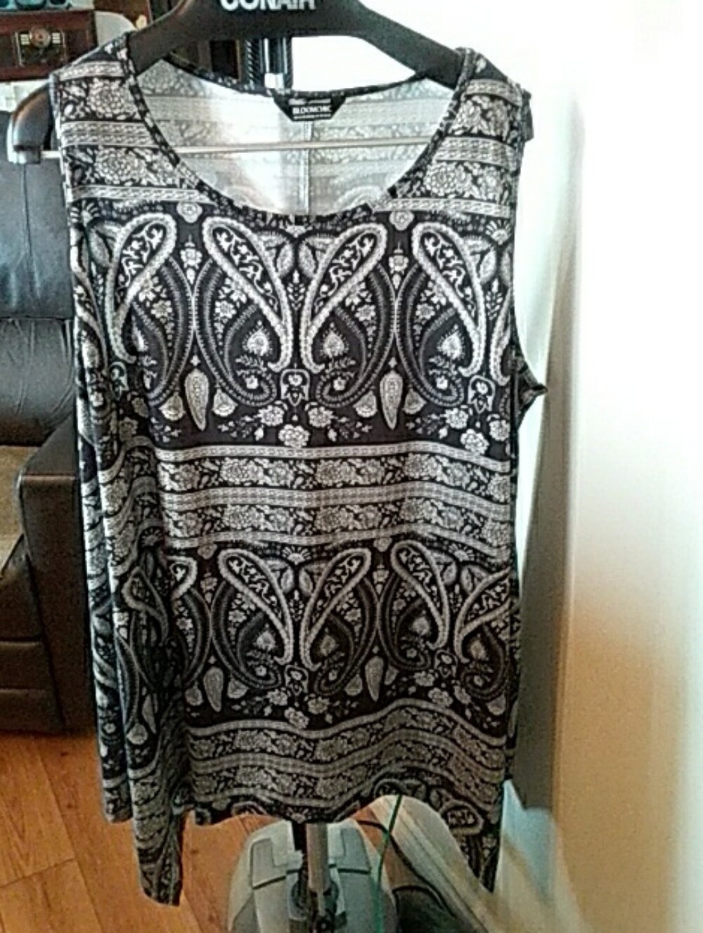 BloomChic Black and Silver Paisley Tank Top 22-24